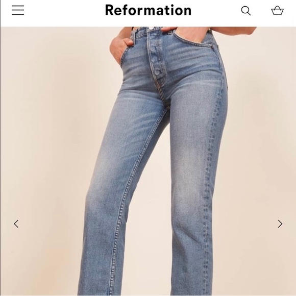 Reformation Size 28 Cynthia High Relaxed Jean in Antigua Wash - Picture 2 of 13
